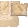 Clayre & Eef Q198.060 Cuvertură de pat 180x250cm cu husă de pernă Patchwork Bej