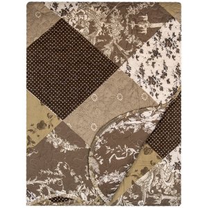 Clayre & Eef Q205.060 Cuvertură de pat 180x250 cm 1x față de pernă 50x70 cm Brown