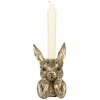 Clayre & Eef 6PR5102 Suport lumânare Rabbit Gold 9x8x15 cm