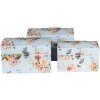 Clayre & Eef 66008 Set de 3 cutii pentru decorațiuni Flori albastre Fluturi