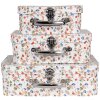 Clayre & Eef 66012 Set de 3 cutii decorative White Floral 30x22x9 la 20x17x8 cm