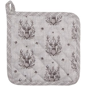 Clayre & Eef GTW45 Potholder Bej Maro Bumbac 20x20 cm Stil rustic