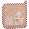 Clayre & Eef GBB45 Potholder Brown White Country style 20x20 cm Bumbac