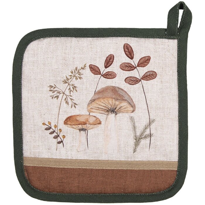 Clayre & Eef LFJ45 Potholder Bej Maro Bumbac 20x20 cm