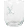 Clayre & Eef RUBGL0001 Pahar de băut Rabbit Transparent Ø 8x9 cm 300 ml