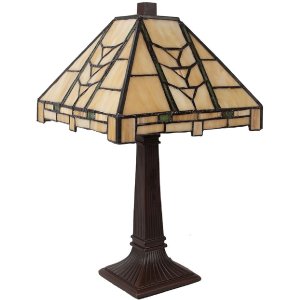 LumiLamp 5LL-5450 Lampă de masă Tiffany 23x23x38 cm E14 max 40W Bej