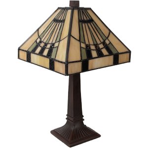 LumiLamp 5LL-5451 Lampă de masă Tiffany Beige 23x23x38 cm E14 max 40W