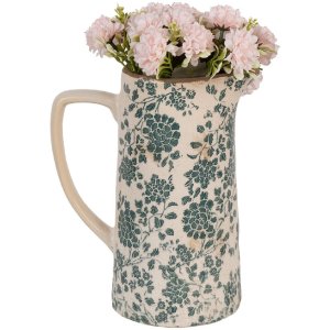 Clayre & Eef 6CE1922L Ulcior decorativ Ceramică bej verde 21x14x26 cm