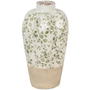 Clayre & Eef 6CE1936M Vaza Ceramică Bej Verde...