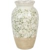 Clayre & Eef 6CE1943L Vas Ø 21x37 cm Bej Verde Ceramică stil țară