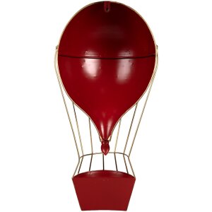 Clayre & Eef 5Y1260 Decorațiune Balon cu aer cald Metal Roșu Verde 31x16x63 cm