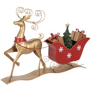 Clayre & Eef 5Y1263 Decorațiune Sleigh Brown Red...