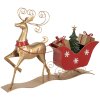 Clayre & Eef 5Y1263 Decorațiune Sleigh Brown Red Metal 70x12x49 cm