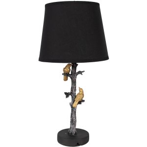 Clayre & Eef 6LMC0094 Lampă de masă negru Ø 23x45 cm stil country E27/max 60W