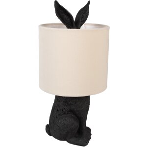 Clayre & Eef 6LMC0099ZVBE Lampă de masă Rabbit Black Beige Ø20x43cm E27 60W