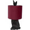 Clayre & Eef 6LMC0099ZVBU Lampă de masă Rabbit Black Red Ø 20x43 cm E27