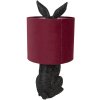 Clayre & Eef 6LMC0099ZVBU Lampă de masă Rabbit Black Red Ø 20x43 cm E27