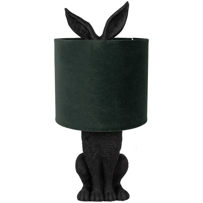 Clayre & Eef 6LMC0099ZVGR Lampă de masă Rabbit negru verde Ø20x43 cm E27 60W