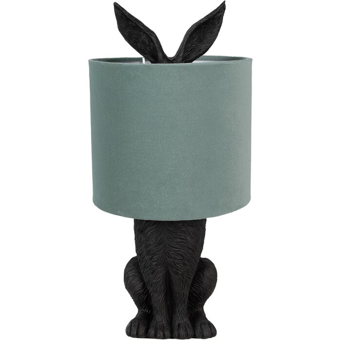 Clayre & Eef 6LMC0099ZVLGR Lampă de masă Rabbit Ø 20x43 cm Verde Negru