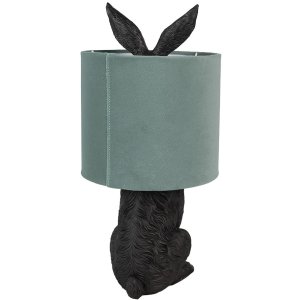 Clayre & Eef 6LMC0099ZVLGR Lampă de masă Rabbit Ø 20x43 cm Verde Negru