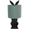 Clayre & Eef 6LMC0099ZVLGR Lampă de masă Rabbit Ø 20x43 cm Verde Negru