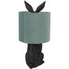 Clayre & Eef 6LMC0099ZVLGR Lampă de masă Rabbit Ø 20x43 cm Verde Negru