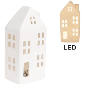 Clayre & Eef 6CE1792 LED Casă decorativă din porțelan...