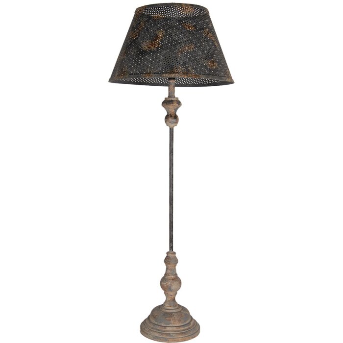 Clayre & Eef 5LMC0046 Lampă de masă Ø36x94cm maro gri fier lemn E27/max 60W