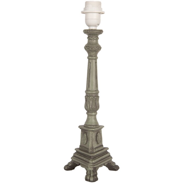 Clayre & Eef 6LMP795 Lampă bază lemn verde 14x14x42 cm E27/max 1x60W