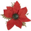 Clayre & Eef 65777 Decorațiune de Crăciun Floare Roșu Aur Ø 14x5 cm