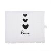 Clayre & Eef CTLBS-1 prosop pentru oaspeți 40x66 cm bumbac alb cu inimi Love