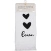 Clayre & Eef CTLBS-1 prosop pentru oaspeți 40x66 cm bumbac alb cu inimi Love