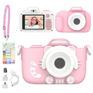 camera pentru copii myFirst Camera 3 16 MP funcție selfie roz cu accesorii