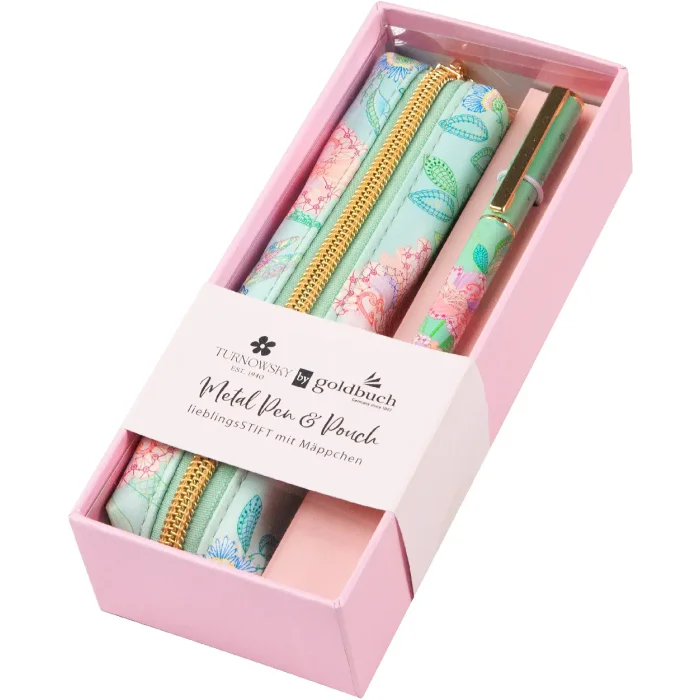 Goldbuch set favorit PEN & pencil case Natures Melody cutie cadou mentă