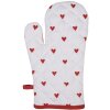 Clayre & Eef LVT44 Mănușă de cuptor White Red Hearts 18x30 cm