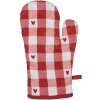 Clayre & Eef LVT44 Mănușă de cuptor White Red Hearts 18x30 cm