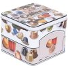 Clayre & Eef 6BL0178 Cutie de conserve cu motive de cafea 15x15x12 cm