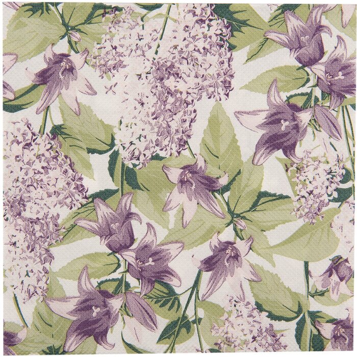 Clayre & Eef 73073 Șervețele de hârtie 33x33 cm alb violet model floral (20)