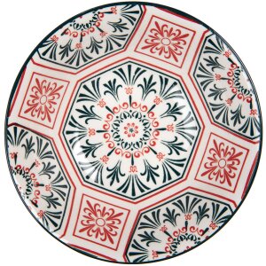 Clayre & Eef 6CEBO0164 Bol ceramic alb roșu Boho...