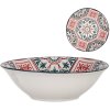 Clayre & Eef 6CEBO0164 Bol ceramic alb roșu Boho Ø 15x5 cm 350 ml