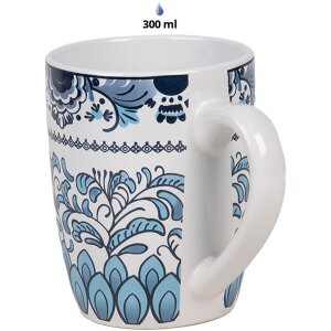 Clayre & Eef 6CEMU0166 Cană albă albastră ceramică...