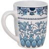 Clayre & Eef 6CEMU0166 Cană albă albastră ceramică Boho 300 ml 12x8x10 cm