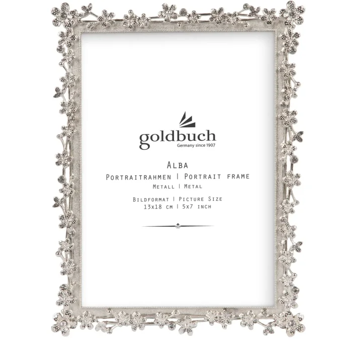 Goldbuch cadru metalic Alba argint floare motiv 10x15 13x18 cm