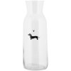 Clayre & Eef PWSGL0002 Carafe Sticlă Ø 9x25 cm 1000 ml Motiv teckel Transparent