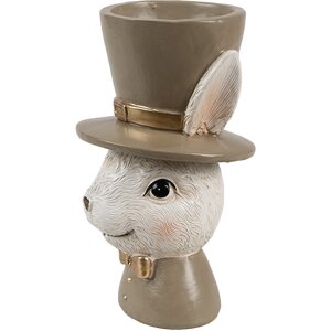 Clayre & Eef 6PR4401 Eggcup Rabbit Beige Brown 7x7x12...