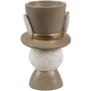 Clayre & Eef 6PR4401 Eggcup Rabbit Beige Brown 7x7x12 cm Stil rustic