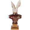 Clayre & Eef 6PR5498 Decorațiune bust iepure alb roșu 23x16x50 cm