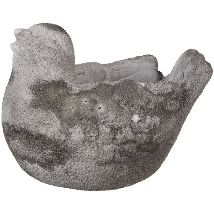 Clayre & Eef 6TE0564 Ghiveci de flori Bird Stone Grey 18x12x13 cm Stil rustic