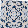 Clayre & Eef 6CE2053 Tigaie ceramică alb albastru 15x15 cm Retro