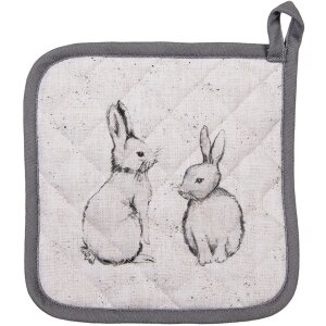 Clayre & Eef BNS45 Potholder 20x20 cm Bej Gri cu...